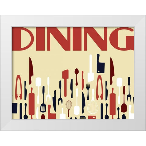 Kitchen Dinning F White Modern Wood Framed Art Print by Grey, Jace
