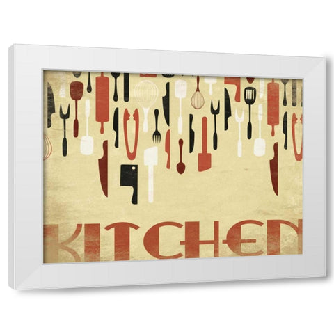 Kitchen Dinning G White Modern Wood Framed Art Print by Grey, Jace