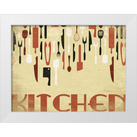 Kitchen Dinning G White Modern Wood Framed Art Print by Grey, Jace