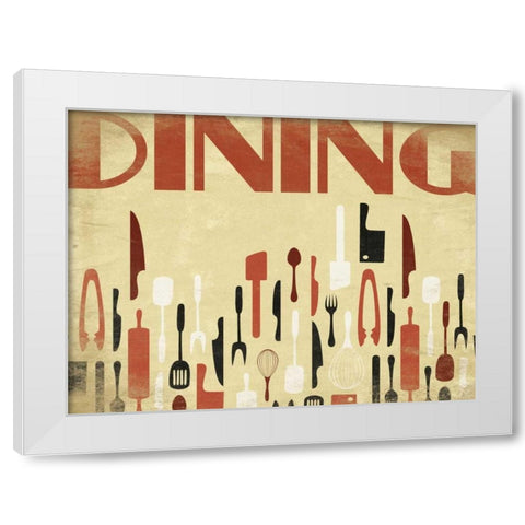 Kitchen Dinning H White Modern Wood Framed Art Print by Grey, Jace