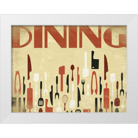 Kitchen Dinning H White Modern Wood Framed Art Print by Grey, Jace