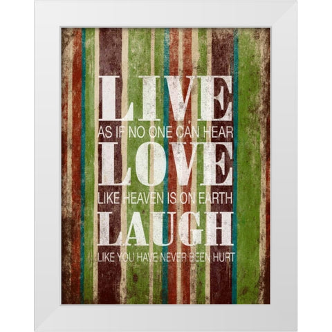 Live Laugh Love White Modern Wood Framed Art Print by Grey, Jace