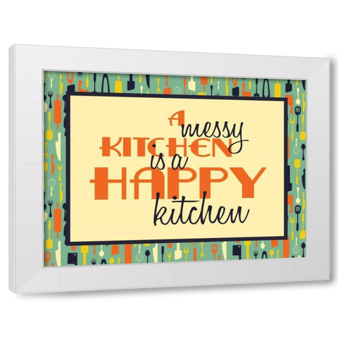 Messy Kitchen 2 White Modern Wood Framed Art Print by Grey, Jace