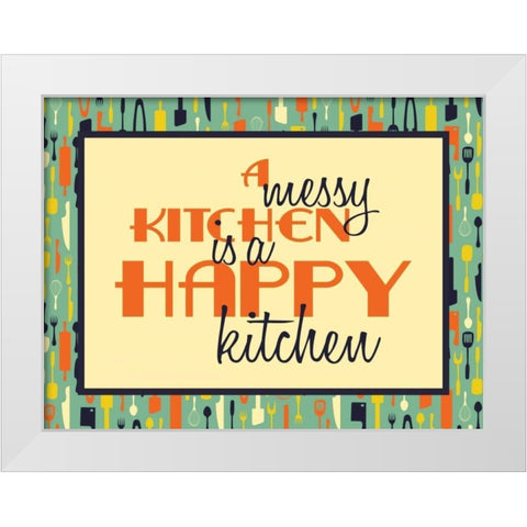 Messy Kitchen 2 White Modern Wood Framed Art Print by Grey, Jace