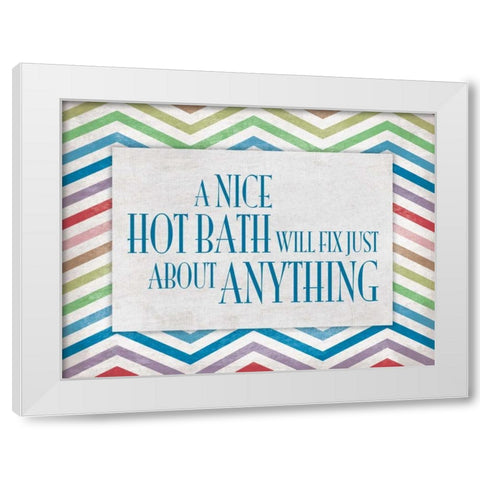 Chevron Bath B White Modern Wood Framed Art Print by Grey, Jace