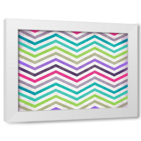 Chevron in Color White Modern Wood Framed Art Print by Grey, Jace