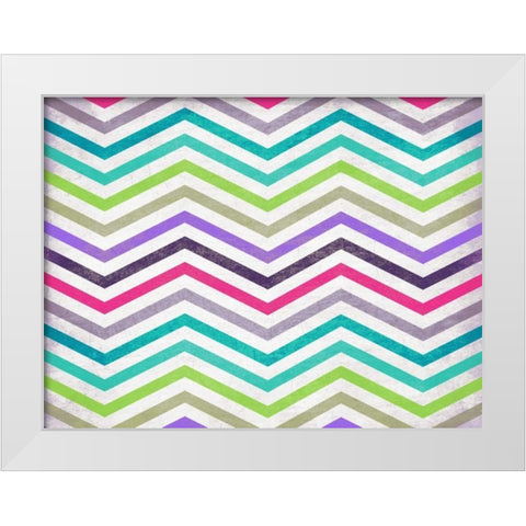 Chevron in Color White Modern Wood Framed Art Print by Grey, Jace