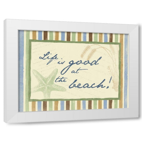 Beach A White Modern Wood Framed Art Print by Grey, Jace