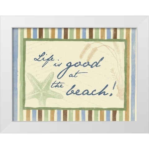 Beach A White Modern Wood Framed Art Print by Grey, Jace