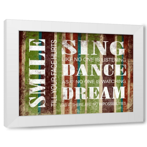 Smile Inspirational White Modern Wood Framed Art Print by Grey, Jace