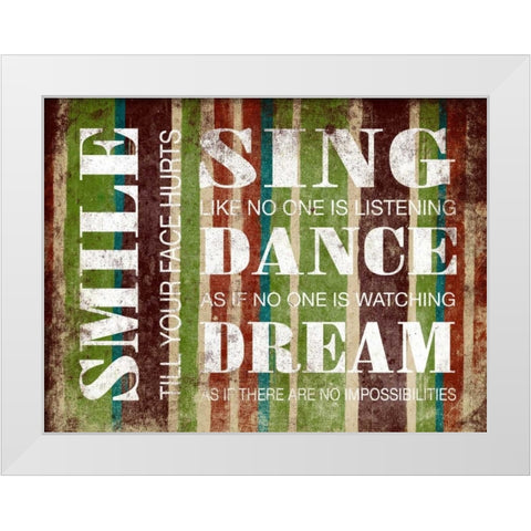 Smile Inspirational White Modern Wood Framed Art Print by Grey, Jace