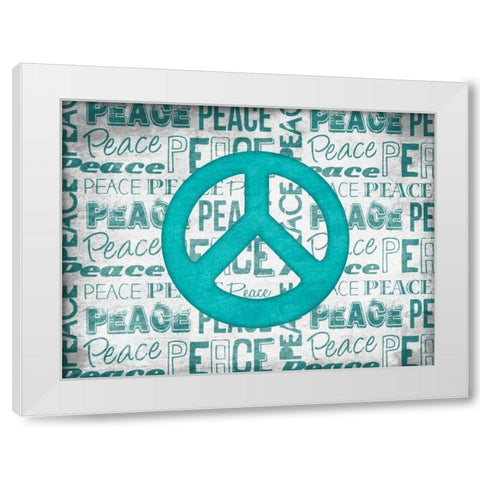Peace White Modern Wood Framed Art Print by Grey, Jace