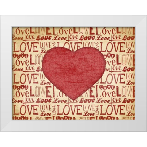 Love White Modern Wood Framed Art Print by Grey, Jace