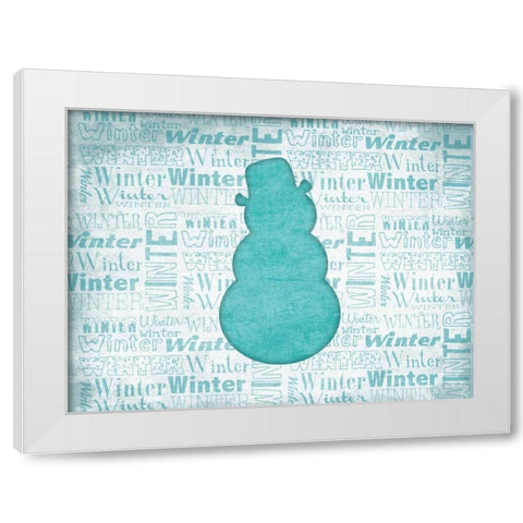 Snowman White Modern Wood Framed Art Print by Grey, Jace