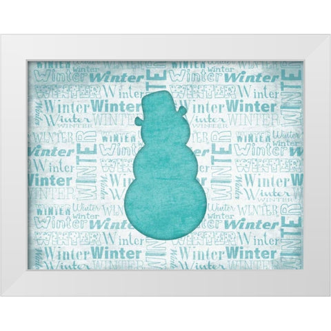 Snowman White Modern Wood Framed Art Print by Grey, Jace