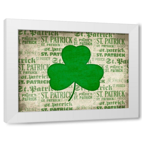 Shamrock White Modern Wood Framed Art Print by Grey, Jace