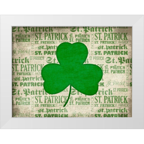 Shamrock White Modern Wood Framed Art Print by Grey, Jace