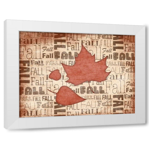 Leaves White Modern Wood Framed Art Print by Grey, Jace