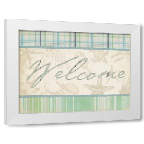 Welcome White Modern Wood Framed Art Print by Grey, Jace