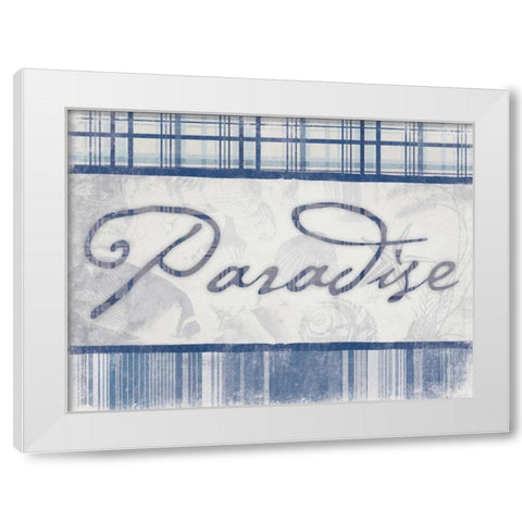 Paradise in Navy White Modern Wood Framed Art Print by Grey, Jace