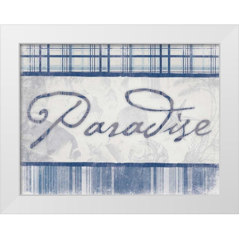 Paradise in Navy White Modern Wood Framed Art Print by Grey, Jace