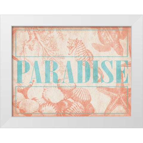 Paradise Shells White Modern Wood Framed Art Print by Grey, Jace