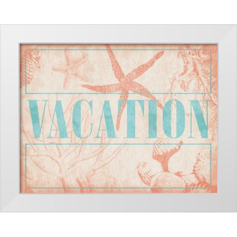 Vacation Shells White Modern Wood Framed Art Print by Grey, Jace