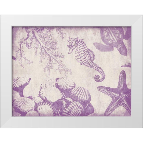 Sea Life in Plum 1 White Modern Wood Framed Art Print by Grey, Jace