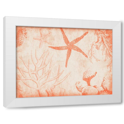Sea Life in Tangerine 2 White Modern Wood Framed Art Print by Grey, Jace