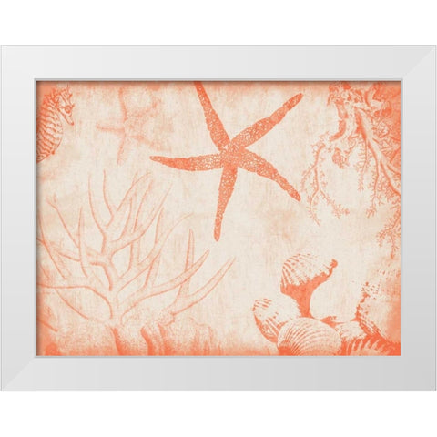 Sea Life in Tangerine 2 White Modern Wood Framed Art Print by Grey, Jace