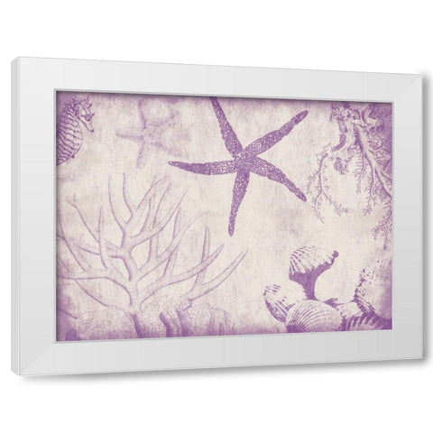 Sea Life in Plum 2 White Modern Wood Framed Art Print by Grey, Jace