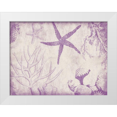 Sea Life in Plum 2 White Modern Wood Framed Art Print by Grey, Jace