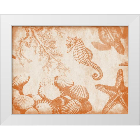 Sea Life in Burnt Orange 1 White Modern Wood Framed Art Print by Grey, Jace