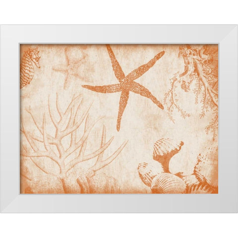 Sea Life in Burnt Orange 2 White Modern Wood Framed Art Print by Grey, Jace