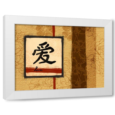 Love White Modern Wood Framed Art Print by Grey, Jace