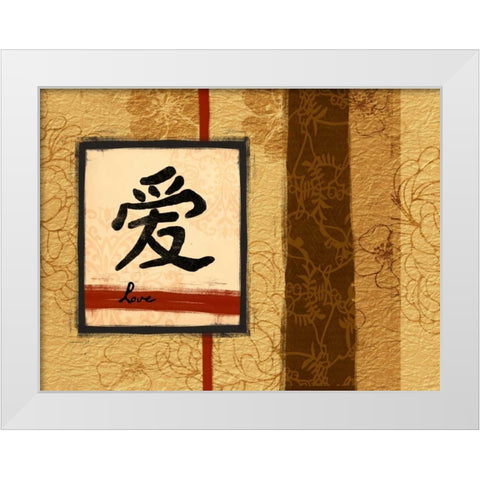 Love White Modern Wood Framed Art Print by Grey, Jace