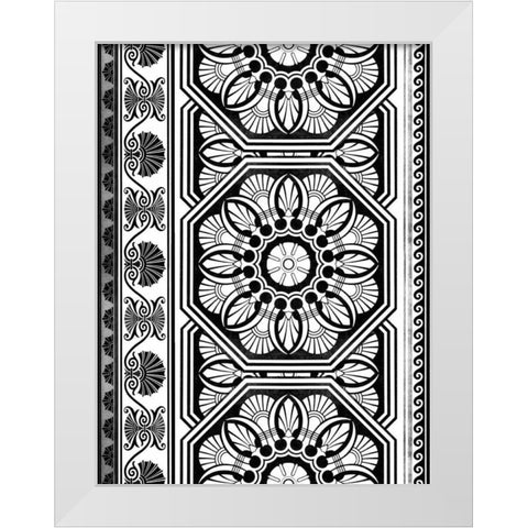 Patterns C White Modern Wood Framed Art Print by Grey, Jace
