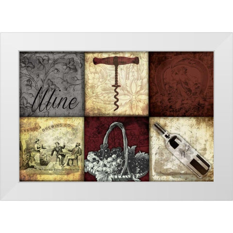 Wine Patch White Modern Wood Framed Art Print by Grey, Jace