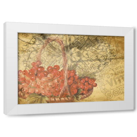Grapes White Modern Wood Framed Art Print by Grey, Jace