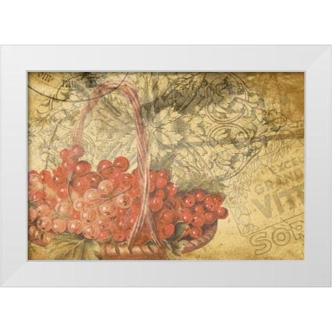 Grapes White Modern Wood Framed Art Print by Grey, Jace