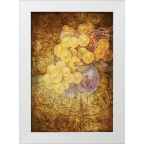 Grapes D White Modern Wood Framed Art Print by Grey, Jace