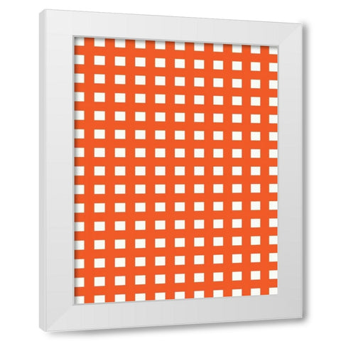 Patterns Orange White Modern Wood Framed Art Print by Grey, Jace