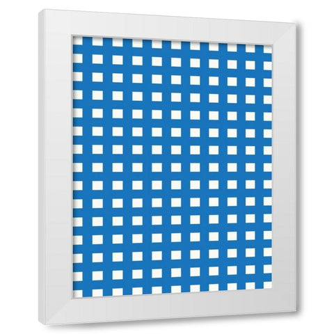 Patterns Blue White Modern Wood Framed Art Print by Grey, Jace