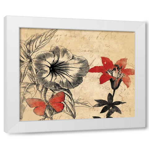 Wisdom Floral No  World White Modern Wood Framed Art Print by Grey, Jace