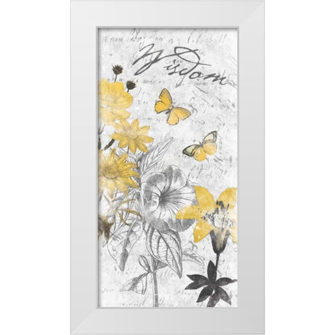 Wisdom Floral White Modern Wood Framed Art Print by Grey, Jace
