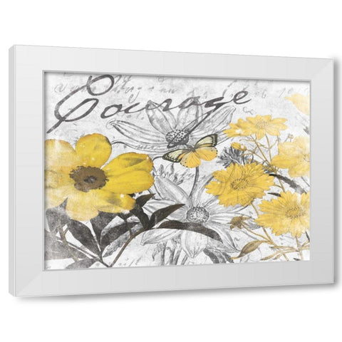 Courage Floral D White Modern Wood Framed Art Print by Grey, Jace