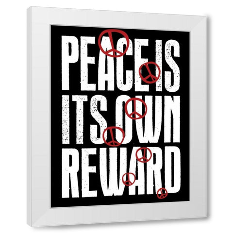 Peace H White Modern Wood Framed Art Print by Grey, Jace