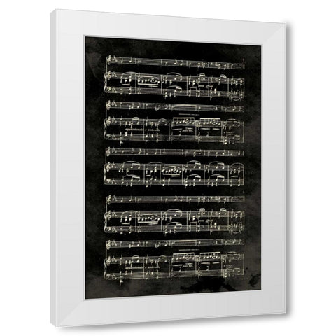 Music Sheet Black White Modern Wood Framed Art Print by Grey, Jace