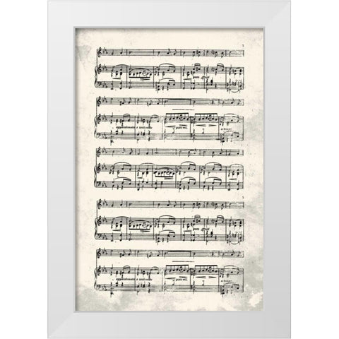 Music Sheet Cream White Modern Wood Framed Art Print by Grey, Jace