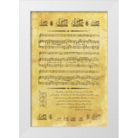 Music Sheet White Modern Wood Framed Art Print by Grey, Jace